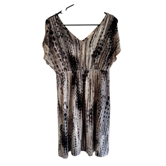 Soma Size Small Gray Black Flutter Sleeve Jersey Dress - Picture 2 of 4